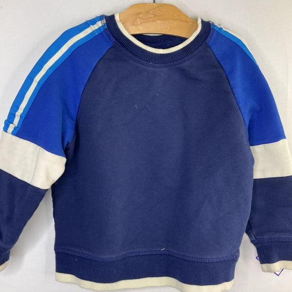 Size 3 (90): Hanna Andersson Blue/White Trim Sweatshirt