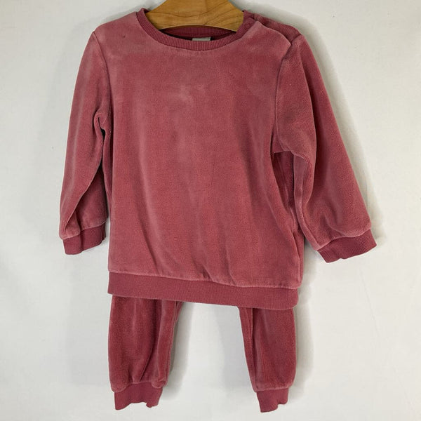 Size 18m: H&M Pink Velour 2pc Sweat Set