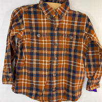 Size 2: Duluth Brown/White/Navy Plaid Flannel Button-Up Shirt