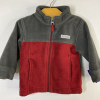 Size 6-12m: Columbia Gray/Red Fleece Zip Coat