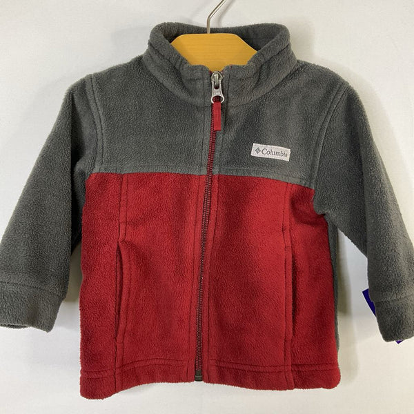 Size 6-12m: Columbia Gray/Red Fleece Zip Coat
