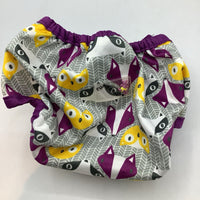 Size NB: Jump-a-Rooz Gray/Multi Woodland Critters Snap Diaper Cover