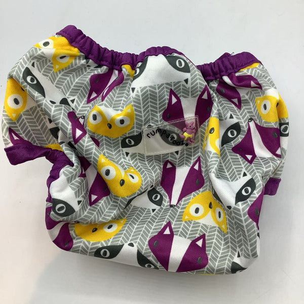 Size NB: Jump-a-Rooz Gray/Multi Woodland Critters Snap Diaper Cover