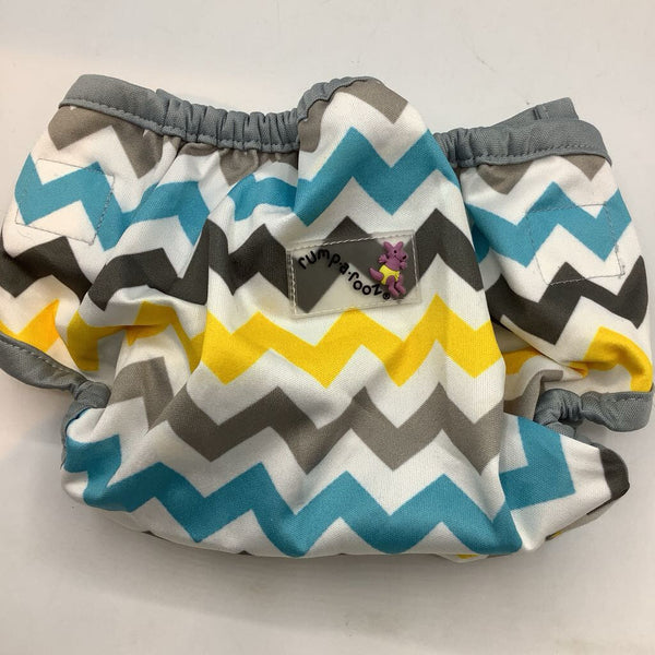 Size NB: Jump-a-Rooz Colorful White/Multi Chevron Velcro Diaper Cover