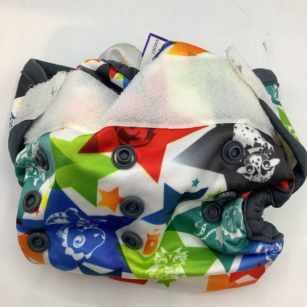 Size NB: Jump-a-Rooz Colorful Stars/Dragons Snap Diaper Cover