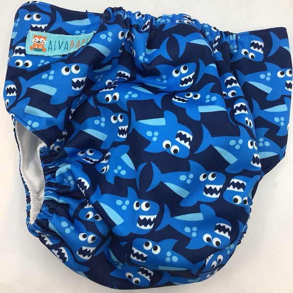 Size OS: Alva Blue Sharks Pocket Diaper
