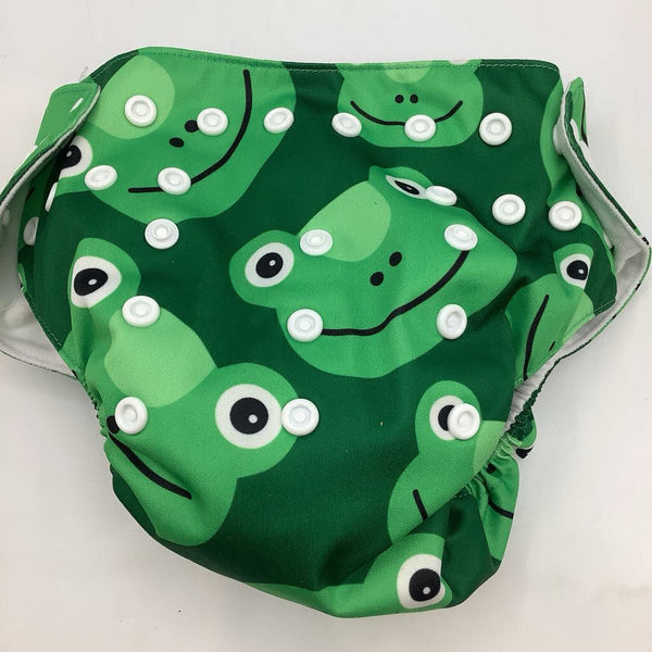 Size OS: Alva Green Frogs Pocket Diaper