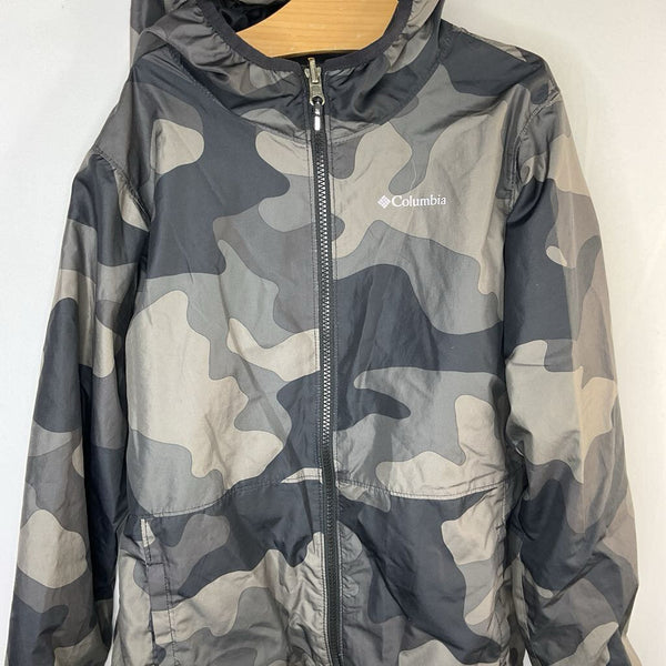 Size 6-7: Columbia Gray/Black Camo Reversible Water Resistant Coat