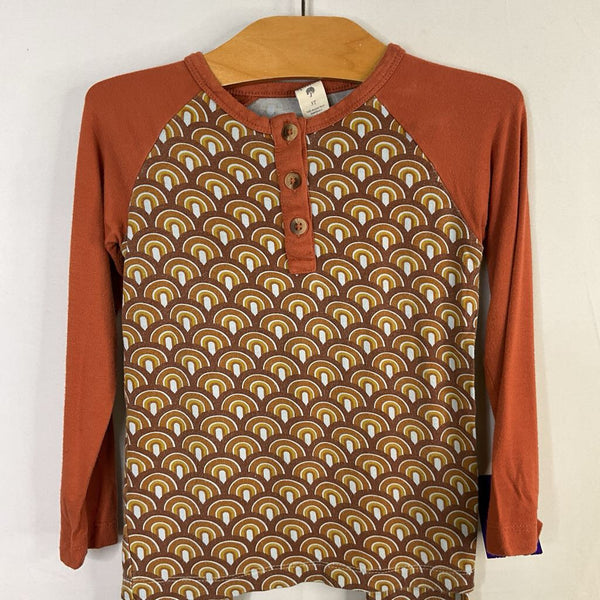 Size 3: Kate Quinn Orange Brown/Blue Arches 2pc Shirt/Pant Set