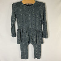 Size 3: Kate Quinn Gray Umbrella Rain Print 2pc Shirt/Pant Set