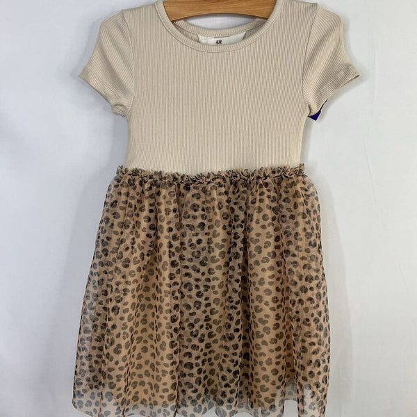 Size 3-4: H&M Beige Leopard Tulle Skirt Dress