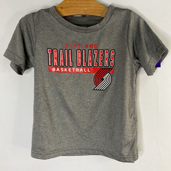 Size 3: NBA Gray/Red Trailblazers Athletic T-Shirt