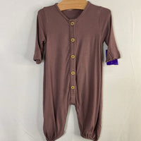 Size 0-3m: Kate Quinn Purple Bamboo Snap/Button Romper