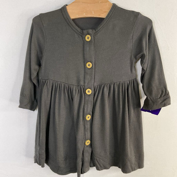 Size 3-6m: Kate Quinn Gray Bamboo Long Sleeve Button-Up Dress