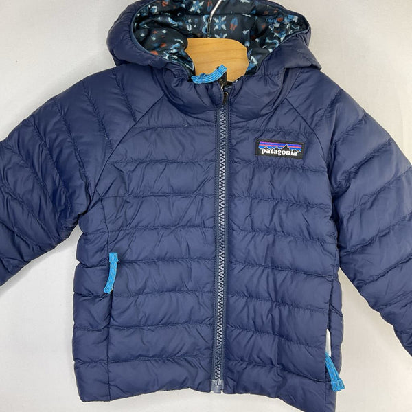 Size 6-12m: Patagonia Navy/Black Ikat Reversible Down Filled Puffer Winter Coat