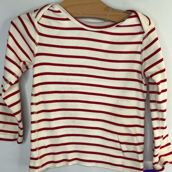 Size 3 (90): Hanna Andersson White Red Stripes Long Sleeve T-Shirt
