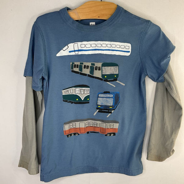 Size 3: Tea Blue Gray Train Long Sleeve T-Shirt