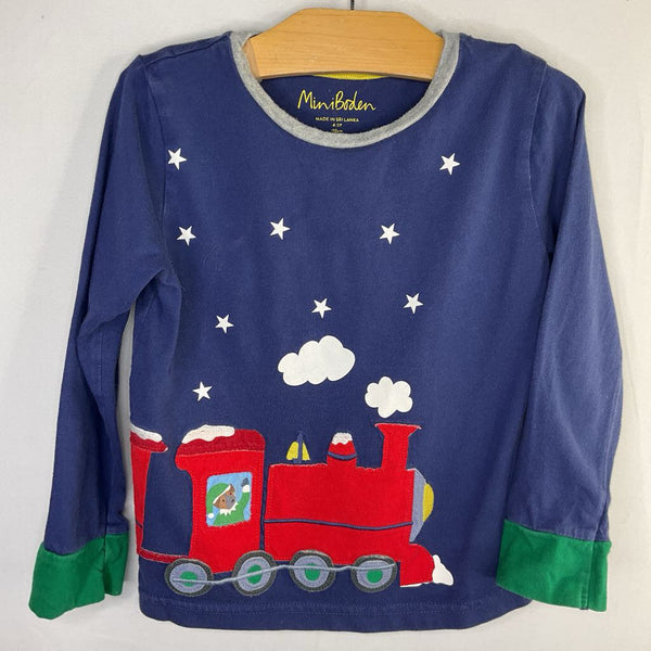 Size 3: Mini Boden Navy Holiday Night Train Long Sleeve T-Shirt REDUCED
