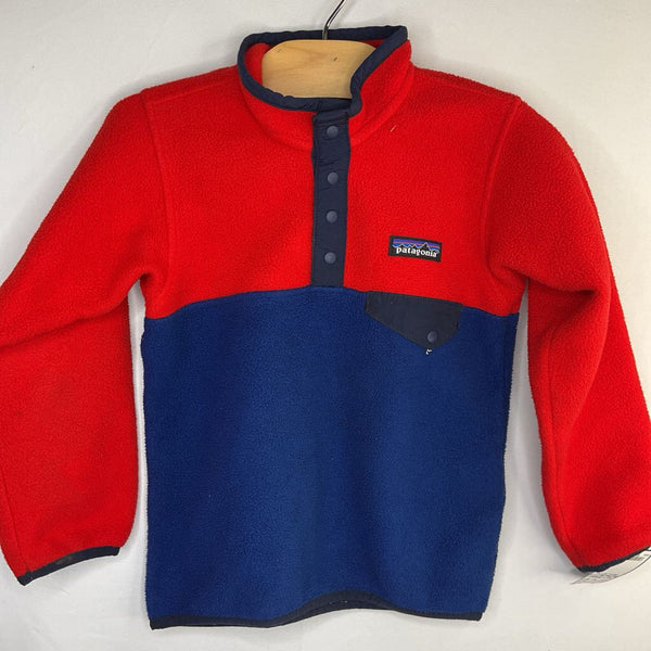 Size 4: Patagonia Red Blue Block Snap Fleece Pull Over