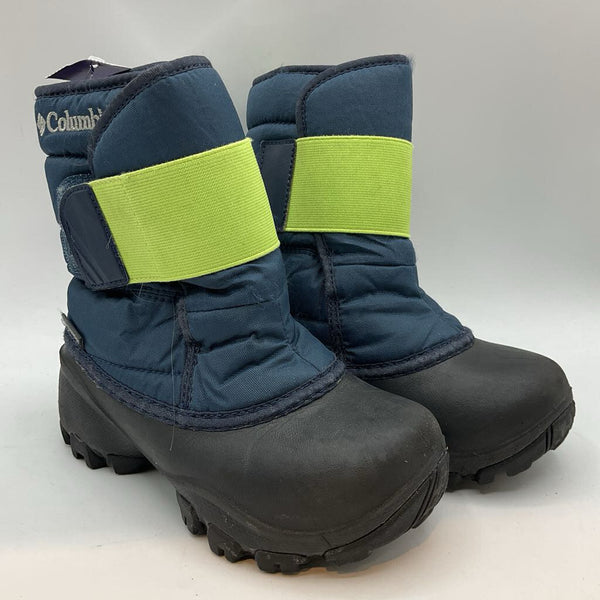 Size 11: Columbia Navy/Black/Green Velcro Snow Boots