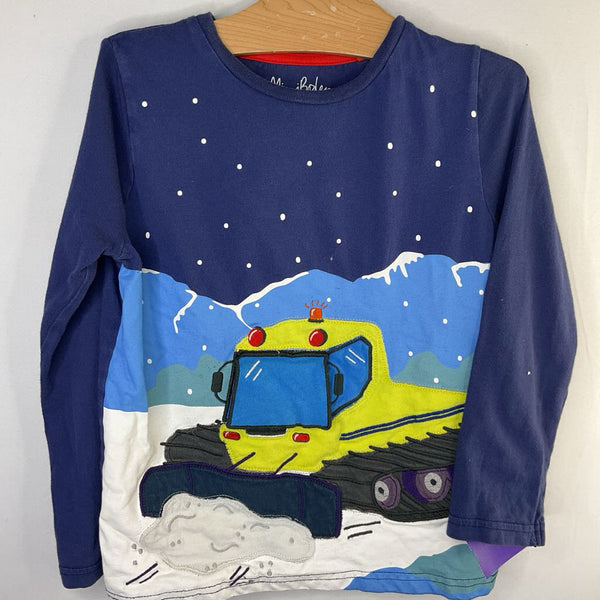 Size 5-6: Boden Navy/Multi Snow Plow Applique Long Sleeve Shirt REDUCED
