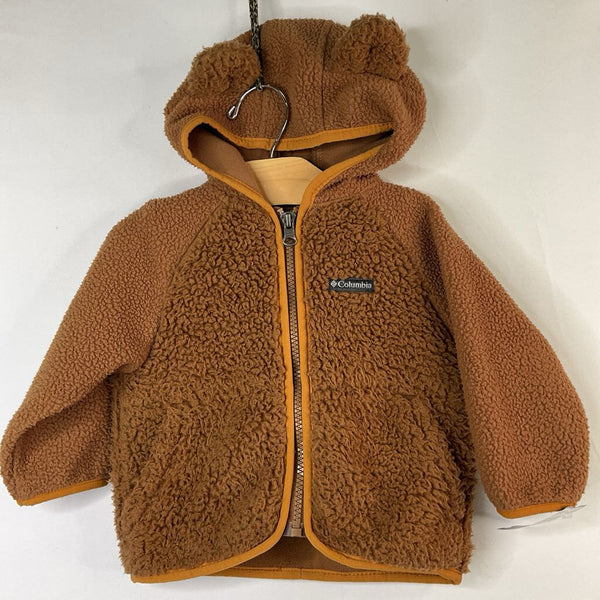 Size 6-12m Columbia Brown Teddy Ear Hooded Fleece Zip Coat