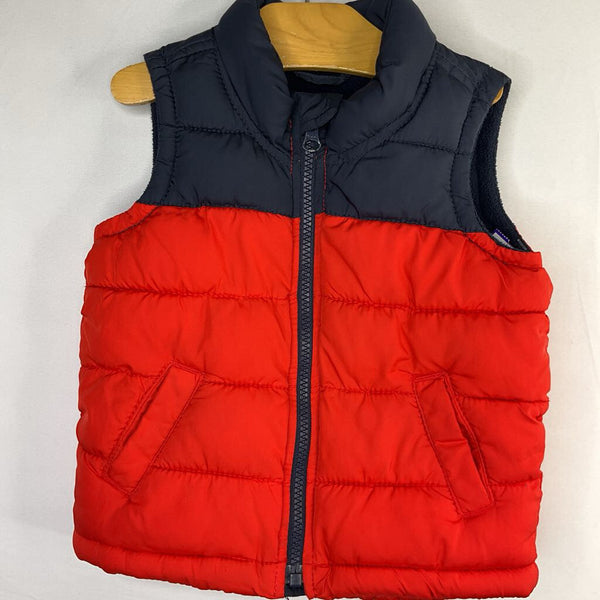 Size 12-18m: Old Navy Red/Navy Fleece Lined Puffer Vest