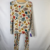 Size 8 (130): Hanna Andersson Cream/Multi Fall Foliage Organic Cotton 2pc PJs