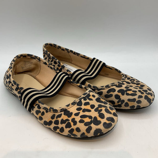 Size 3Y: Nordstrom Brown/Black Leopard Print Flats