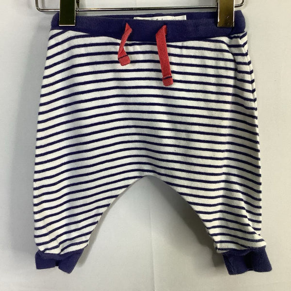 SIze 0-3m: Boden White/Blue Striped Cozy Pants
