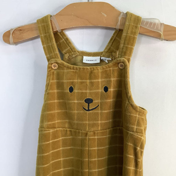 Size 9-12m: Name It Yellow Teddy Velour Overalls