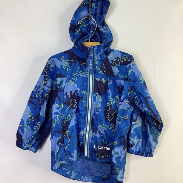 Size 12-18m: L.L. Bean Blue/Green Dinos Mesh Lined Hooded Rain Coat