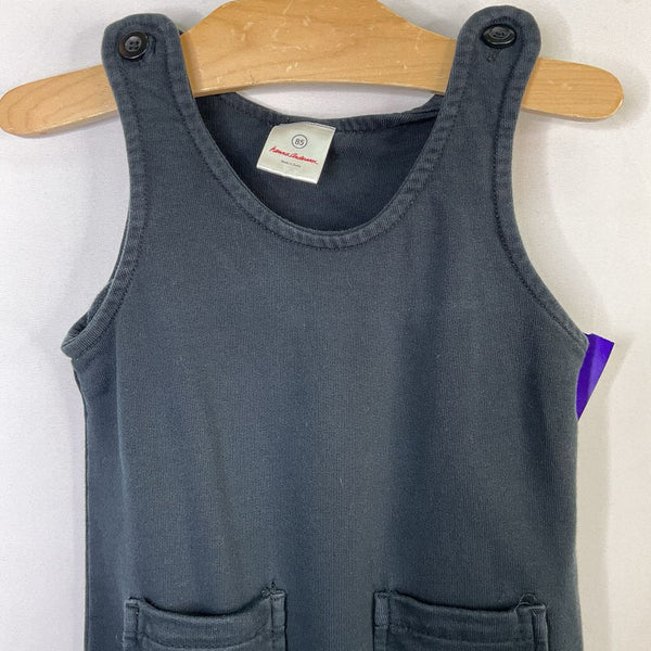 Size 2 (85): Hanna Andersson Black French Terry Overallls