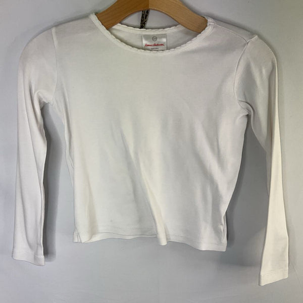 Size 8 (130): Hanna Andersson White Long Sleeve Shirt