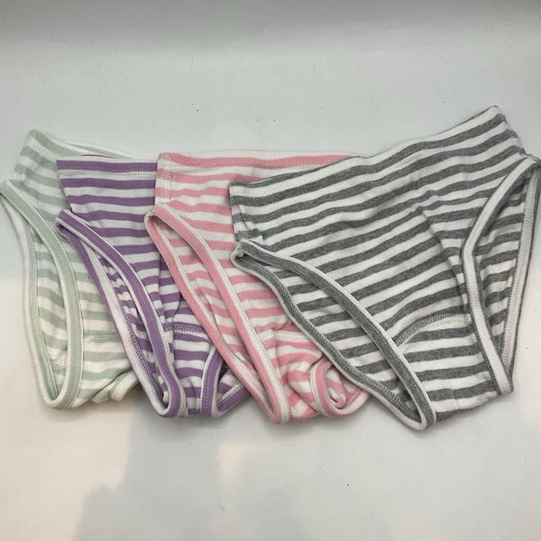 Size 4-5 (S): Hanna Andersson 4pr White/Colorful Striped Underwear