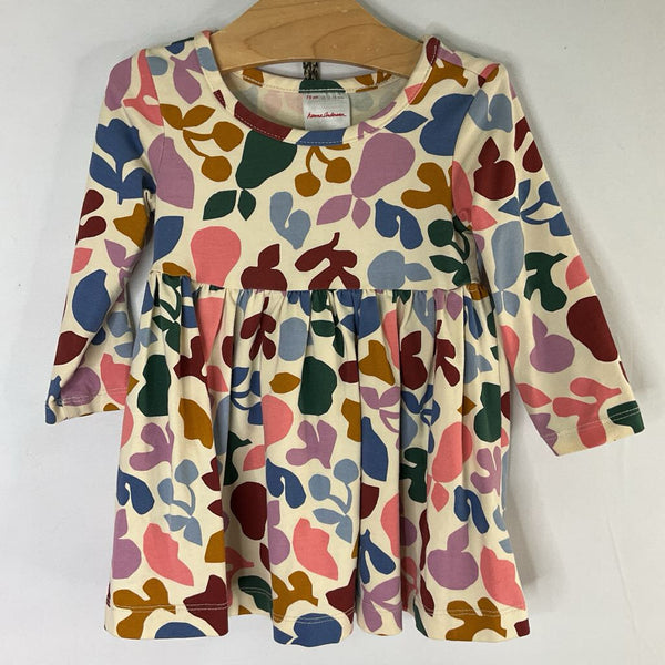 Size 12-18m (75): Hanna Andersson Cream/Colorful Abstract Print Long Sleeve Dress