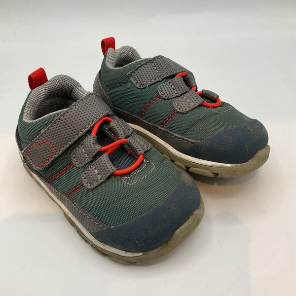 Size 6: See Kai Run Green/Blue/Gray Velcro Sneakers