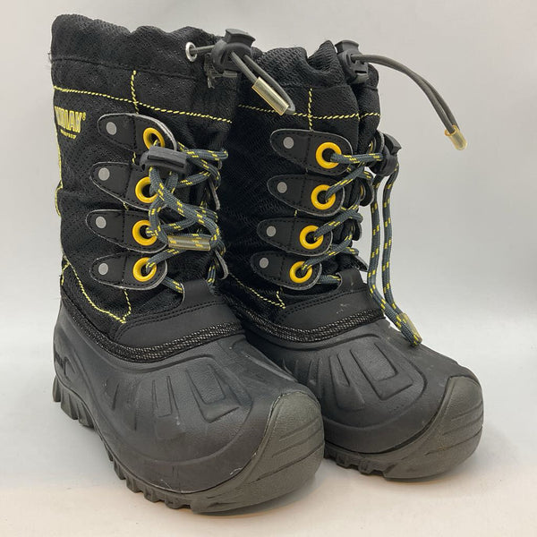 Size 12: Kodiak Black/Yellow Toggle Snow Boots
