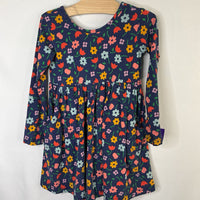 Size 4 (100): Hanna Andersson Navy/Multi Floral Long Sleeve Pocket Dress