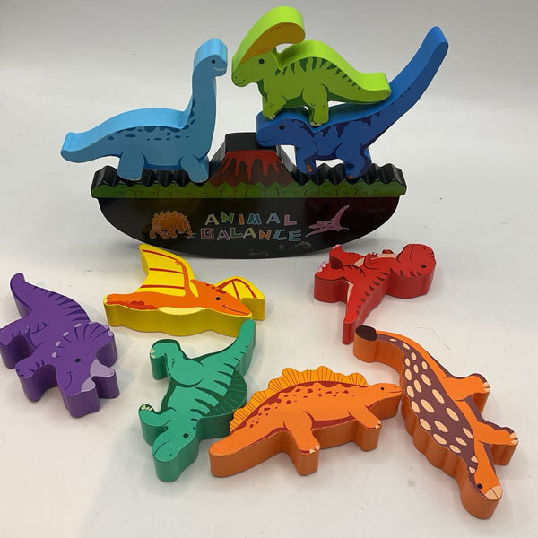 Wooden Dino Balance Stacking Game