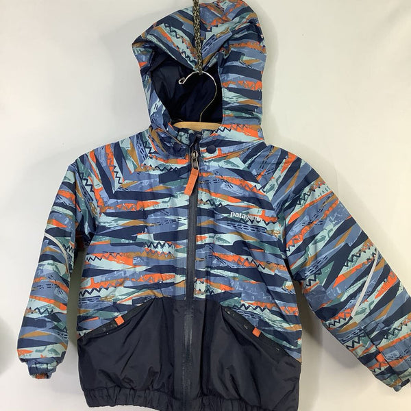 Size 2: Patagonia Blue/Orange Print Snow Pile Winter Coat
