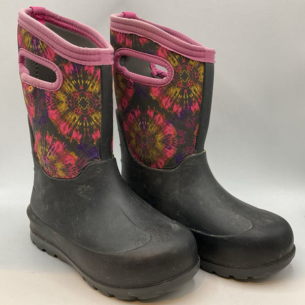 Size 1Y: Bogs Black/Multi Tie-Dye Fairies Insulated -30* Rain Boots REDUCED