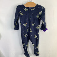 Size 3-6m: Petit Lem Blue/Green Dragons 1pc Footy PJs