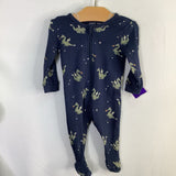 Size 3-6m: Petit Lem Blue/Green Dragons 1pc Footy PJs