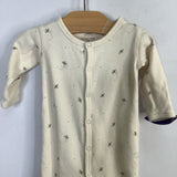 Size 0-3m: Quincy Mae Cream/Yellow Bees 1pc Snap Footy PJs