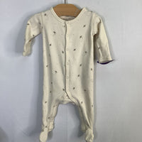 Size 0-3m: Quincy Mae Cream/Yellow Bees 1pc Snap Footy PJs