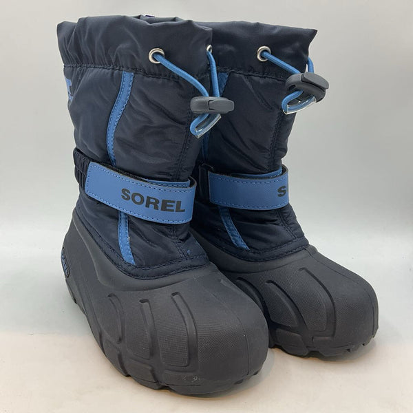 Size 12: Sorel Tri Tone Blue Velcro/Toggle Snow Boots