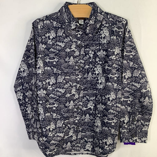 Size 6: Tea Navy/White Forest Village Button-Up Shirt