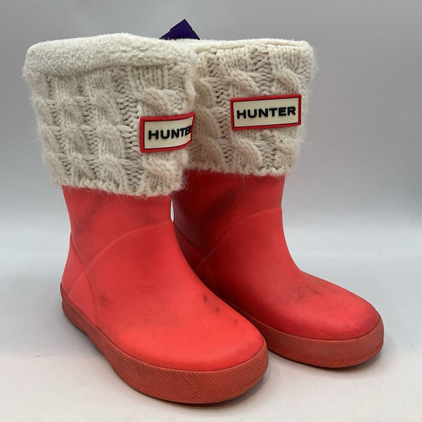 Size 12: Hunter Pink Cable Knit Lined Rain Boots REDUCED