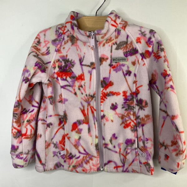 Size 4: Columbia Lavender/Multi Print Fleece Zip Coat
